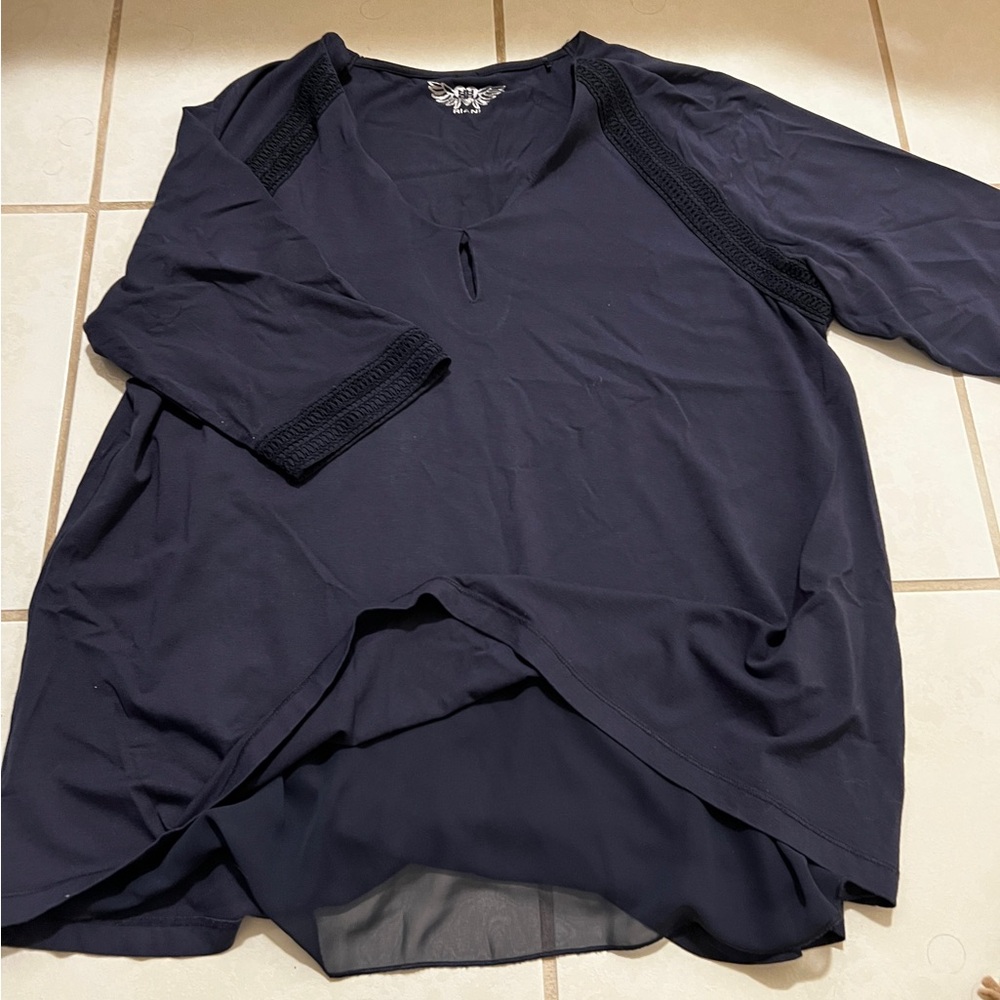 RIANI Navy Short Sleeve Top